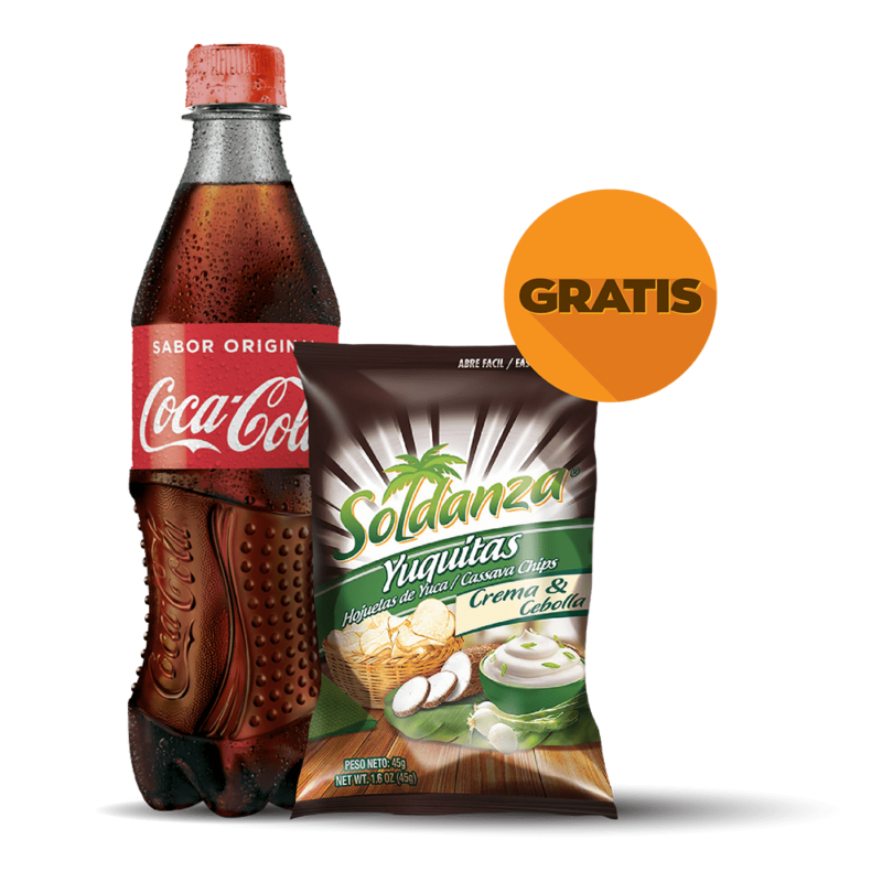 Coca Cola 600 ml + Yuquitas Soldanza 45g GRATIS