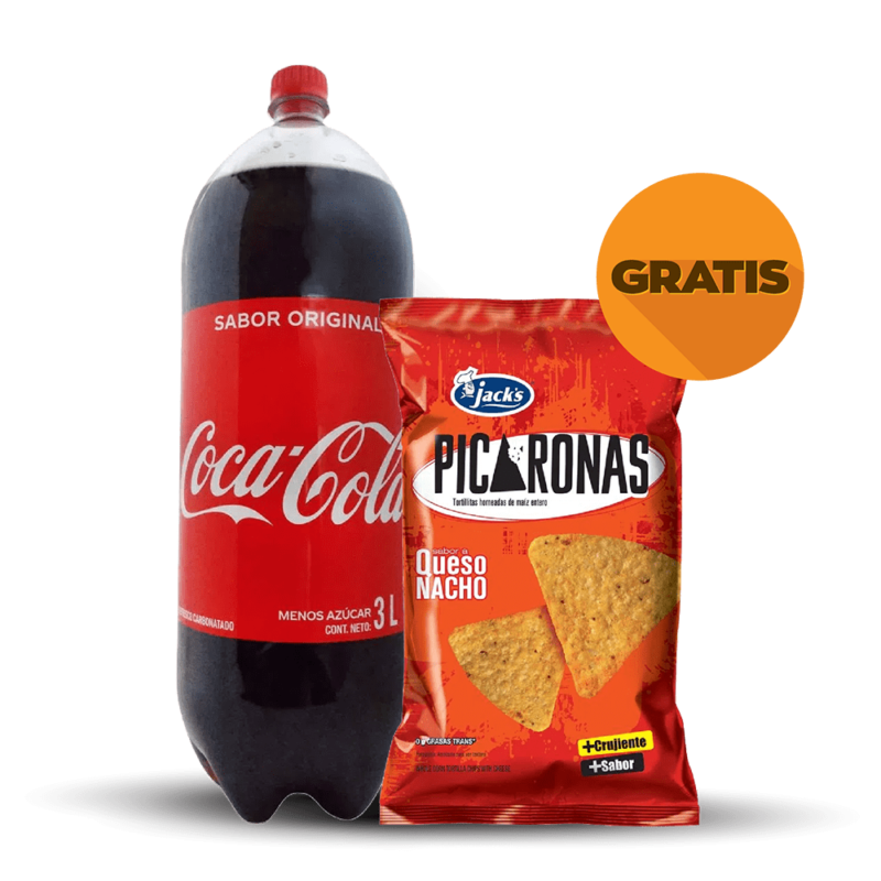 Coca Cola 3L + Picaronas GRATIS 150g