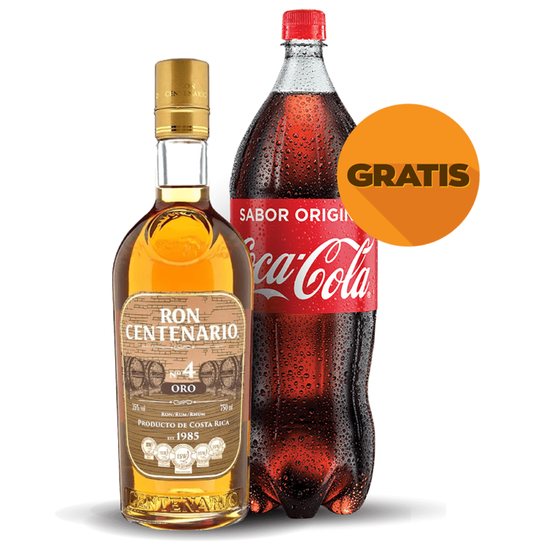 Ron Centenario Oro 750ml + Coca Cola 2L GRATIS